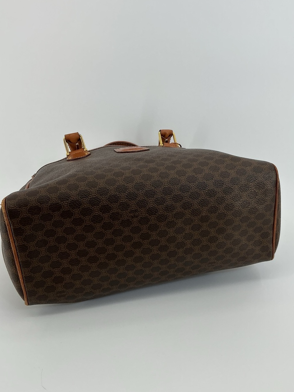 Celine Vintage Macadam Boston 35 Brown Monogram Leather Handbag - Picture 13 of 15